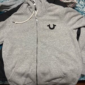 True Religion Gray Zip-Up Hoodie